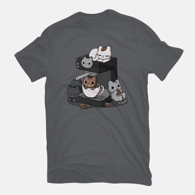 Cat Coffee Machine-Mens-Basic-Tee-Vallina84