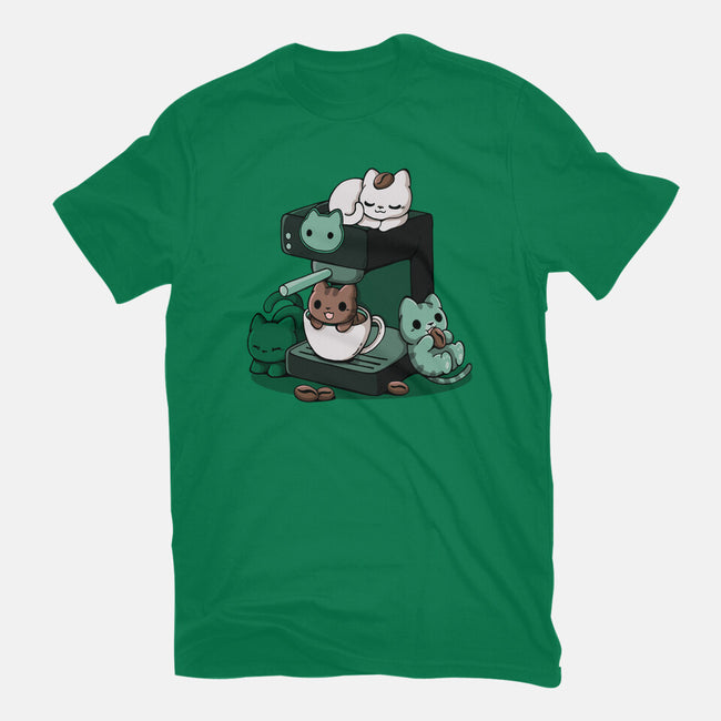 Cat Coffee Machine-Womens-Fitted-Tee-Vallina84
