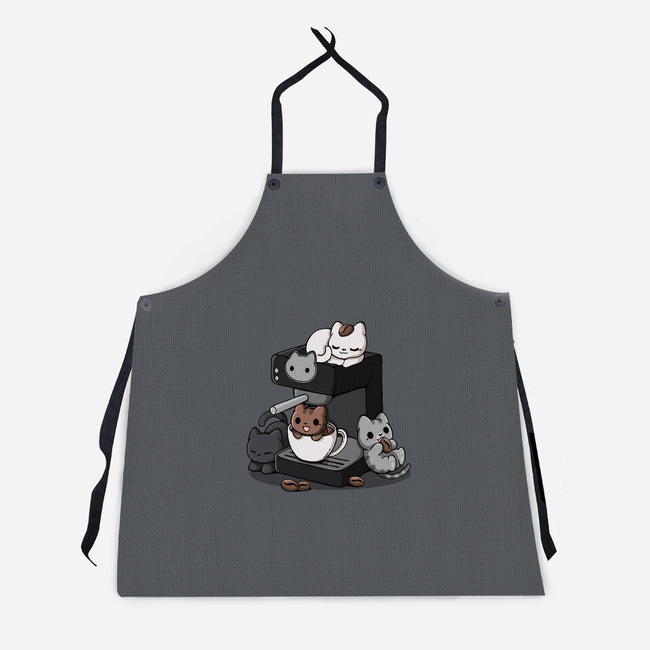 Cat Coffee Machine-Unisex-Kitchen-Apron-Vallina84