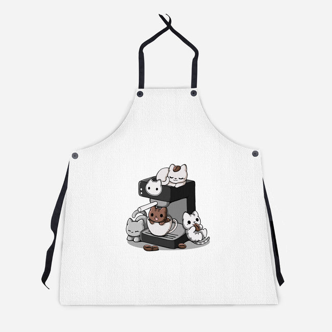 Cat Coffee Machine-Unisex-Kitchen-Apron-Vallina84