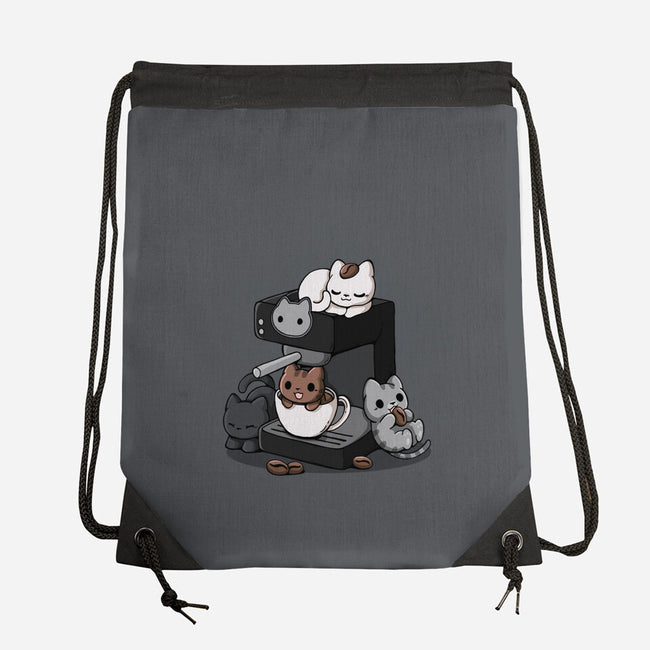 Cat Coffee Machine-None-Drawstring-Bag-Vallina84