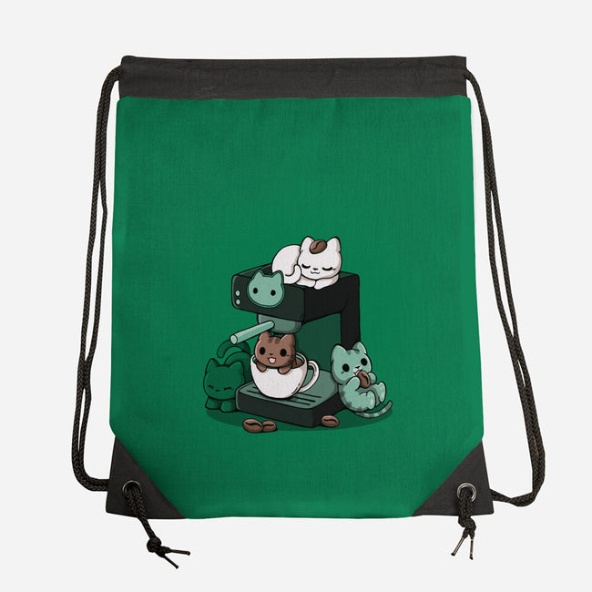 Cat Coffee Machine-None-Drawstring-Bag-Vallina84