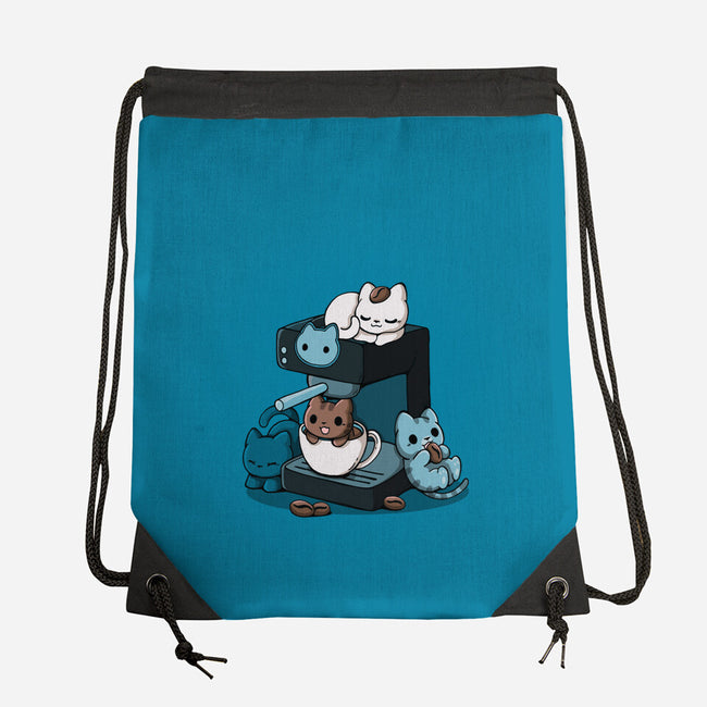 Cat Coffee Machine-None-Drawstring-Bag-Vallina84