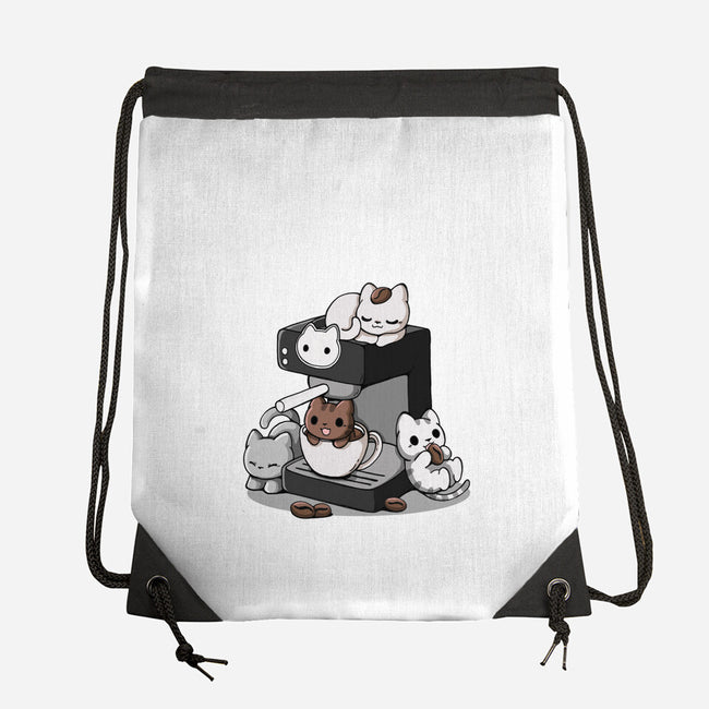 Cat Coffee Machine-None-Drawstring-Bag-Vallina84
