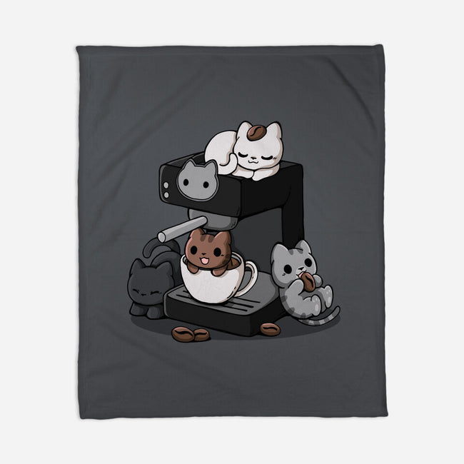Cat Coffee Machine-None-Fleece-Blanket-Vallina84