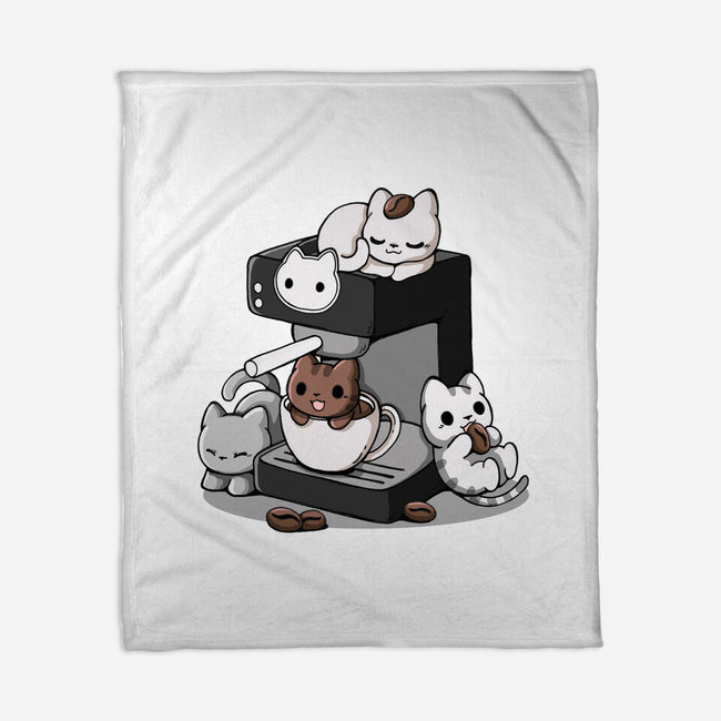 Cat Coffee Machine-None-Fleece-Blanket-Vallina84