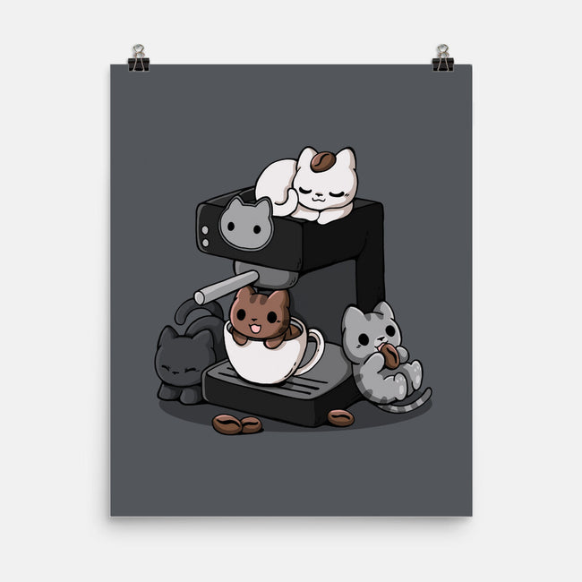 Cat Coffee Machine-None-Matte-Poster-Vallina84
