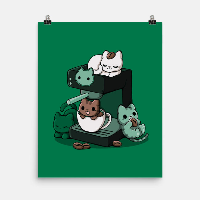 Cat Coffee Machine-None-Matte-Poster-Vallina84
