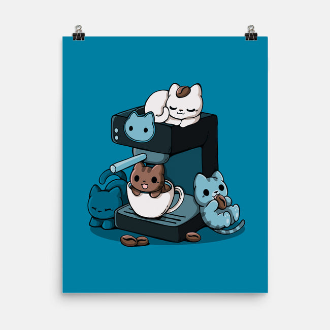 Cat Coffee Machine-None-Matte-Poster-Vallina84