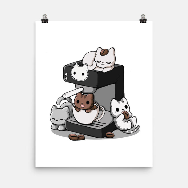 Cat Coffee Machine-None-Matte-Poster-Vallina84
