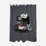 Cat Coffee Machine-None-Polyester-Shower Curtain-Vallina84