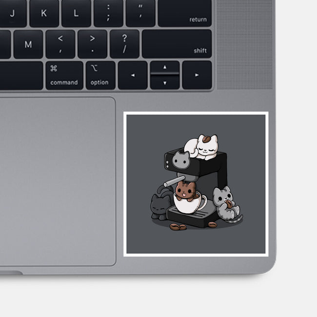 Cat Coffee Machine-None-Glossy-Sticker-Vallina84