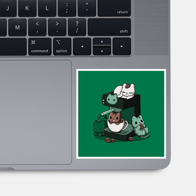 Cat Coffee Machine-None-Glossy-Sticker-Vallina84