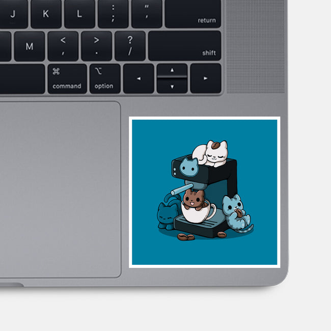 Cat Coffee Machine-None-Glossy-Sticker-Vallina84