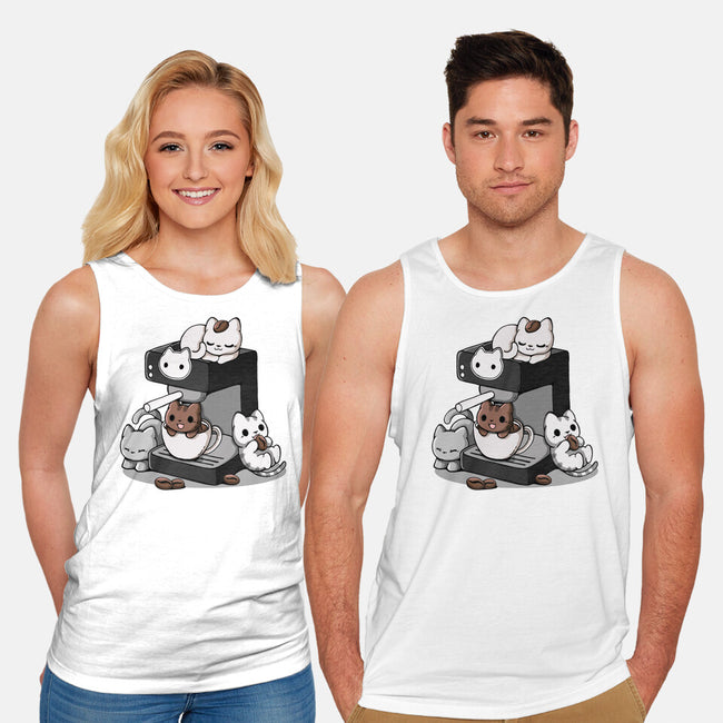 Cat Coffee Machine-Unisex-Basic-Tank-Vallina84