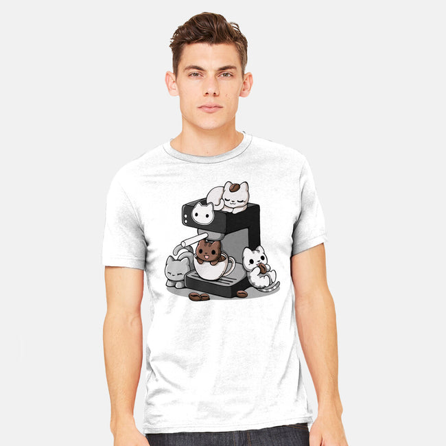 Cat Coffee Machine-Mens-Heavyweight-Tee-Vallina84