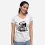 Cat Coffee Machine-Womens-V-Neck-Tee-Vallina84