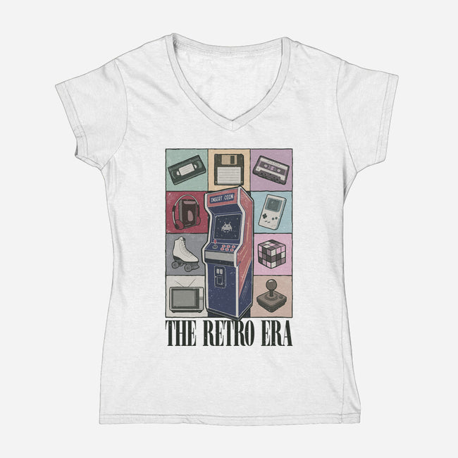 The Retro Era-Womens-V-Neck-Tee-NMdesign