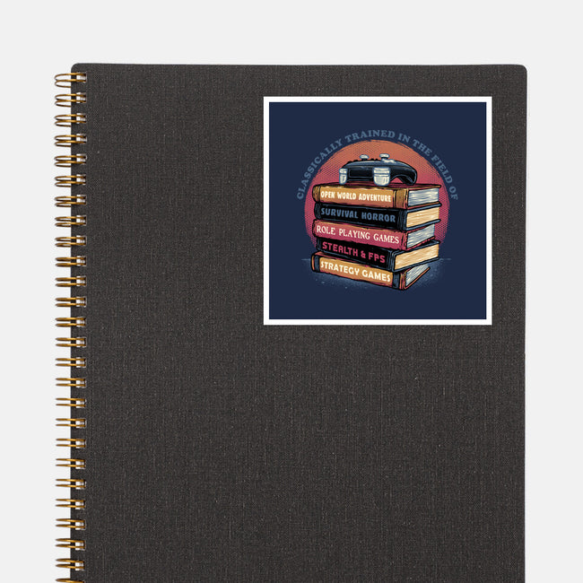 Classically Trained In Video Games-None-Glossy-Sticker-glitchygorilla