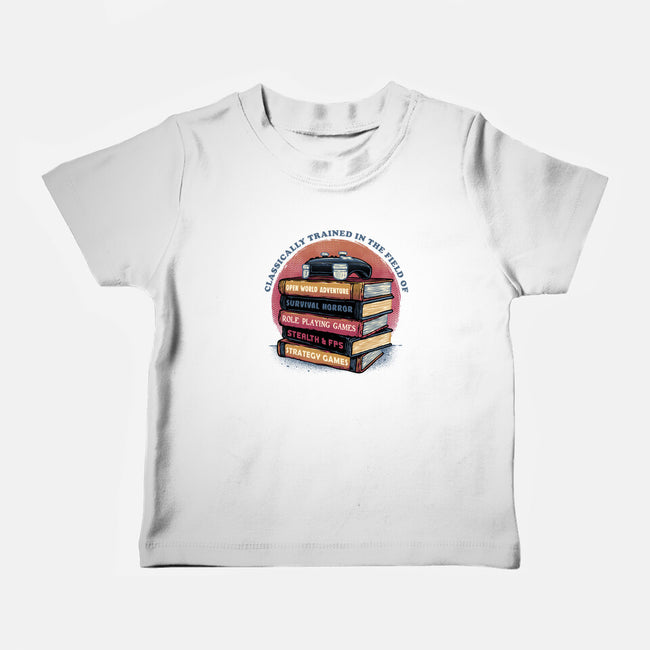 Classically Trained In Video Games-Baby-Basic-Tee-glitchygorilla