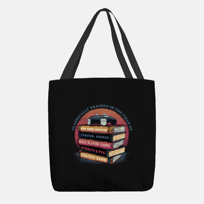 Classically Trained In Video Games-None-Basic Tote-Bag-glitchygorilla