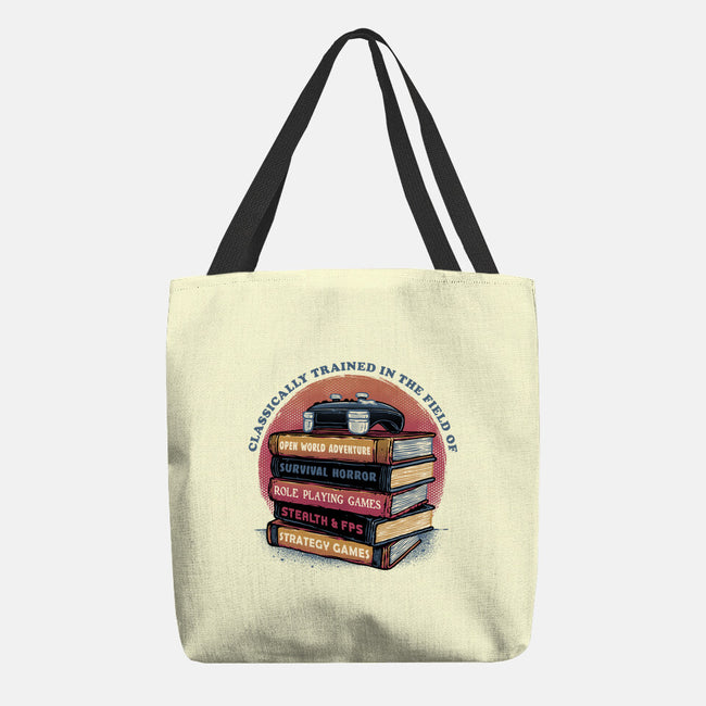 Classically Trained In Video Games-None-Basic Tote-Bag-glitchygorilla