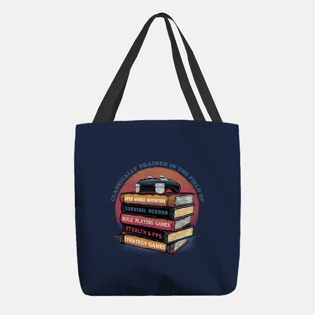 Classically Trained In Video Games-None-Basic Tote-Bag-glitchygorilla