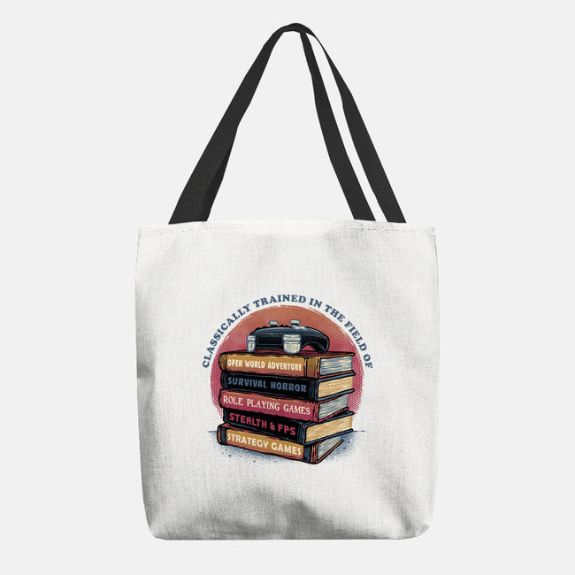 Classically Trained In Video Games-None-Basic Tote-Bag-glitchygorilla