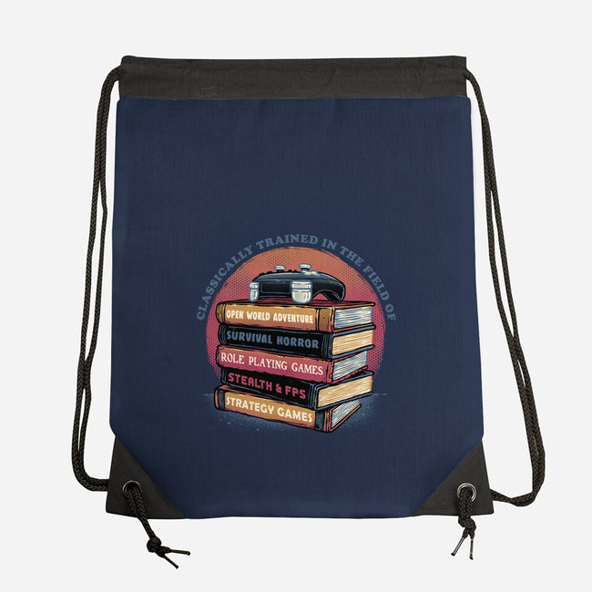 Classically Trained In Video Games-None-Drawstring-Bag-glitchygorilla