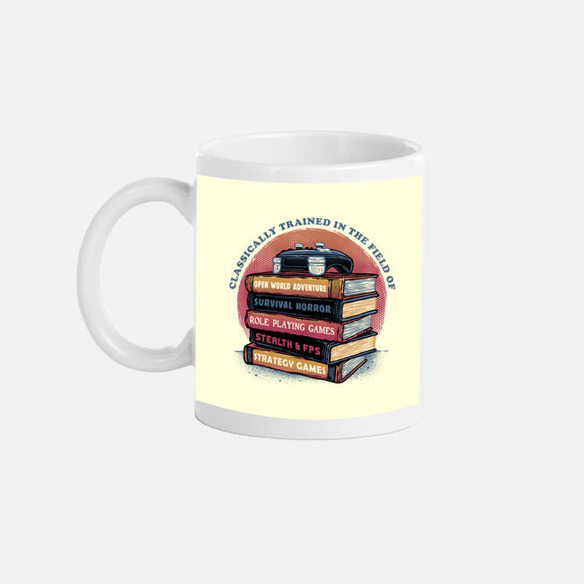 Classically Trained In Video Games-None-Mug-Drinkware-glitchygorilla