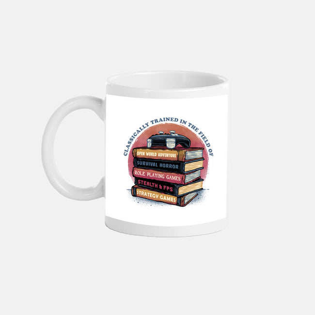 Classically Trained In Video Games-None-Mug-Drinkware-glitchygorilla