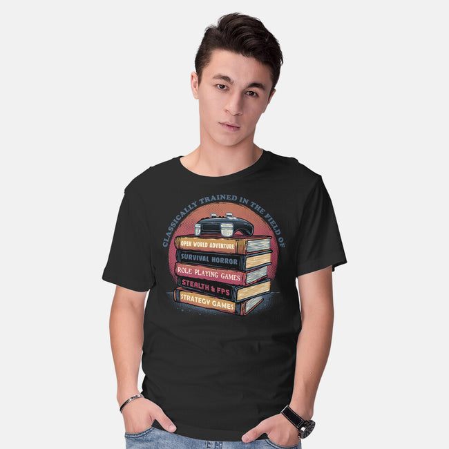 Classically Trained In Video Games-Mens-Basic-Tee-glitchygorilla