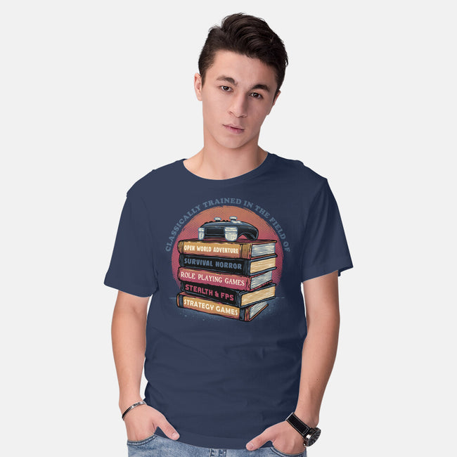 Classically Trained In Video Games-Mens-Basic-Tee-glitchygorilla