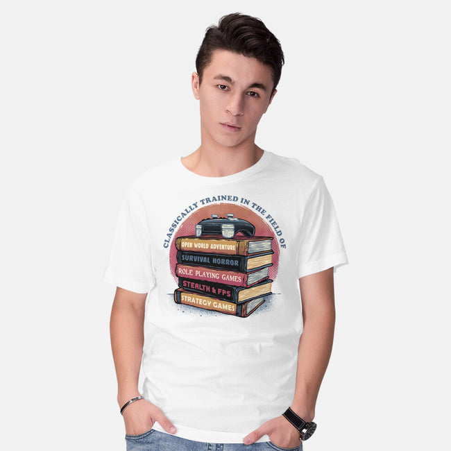 Classically Trained In Video Games-Mens-Basic-Tee-glitchygorilla
