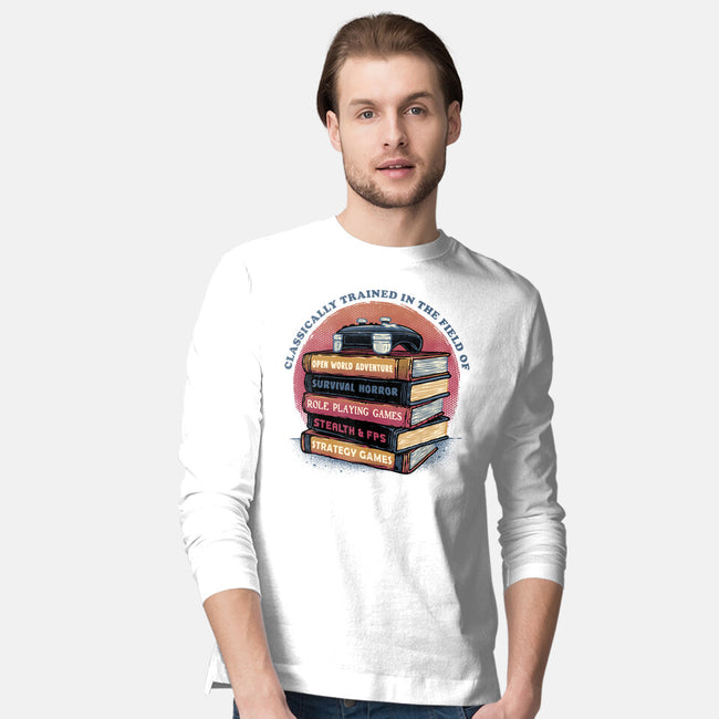Classically Trained In Video Games-Mens-Long Sleeved-Tee-glitchygorilla