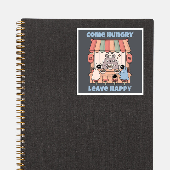 Come Hungry Leave Happy-None-Glossy-Sticker-GODZILLARGE