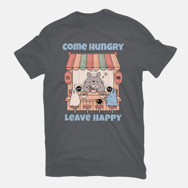 Come Hungry Leave Happy-Womens-Fitted-Tee-GODZILLARGE
