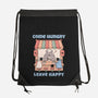 Come Hungry Leave Happy-None-Drawstring-Bag-GODZILLARGE
