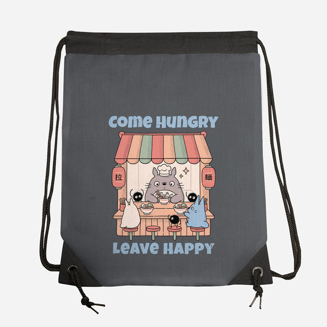 Come Hungry Leave Happy-None-Drawstring-Bag-GODZILLARGE