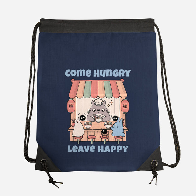 Come Hungry Leave Happy-None-Drawstring-Bag-GODZILLARGE