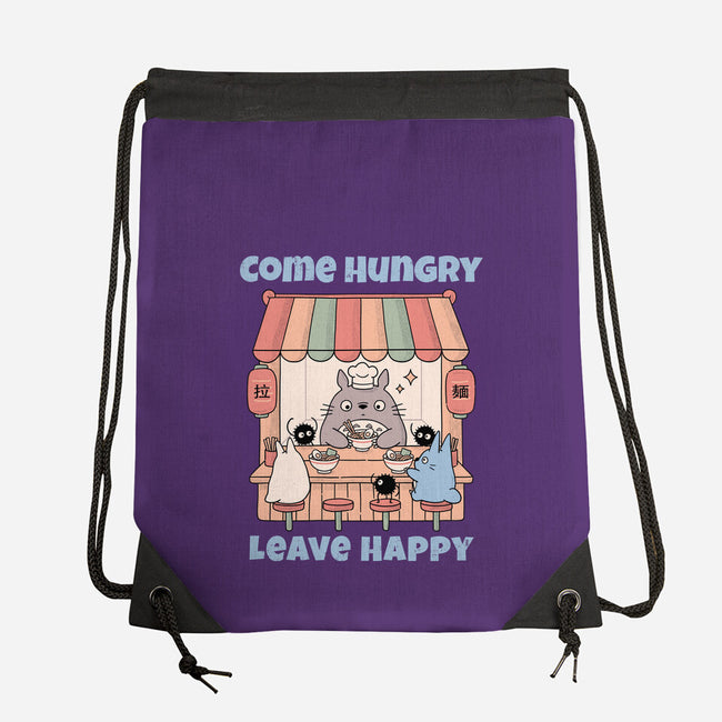 Come Hungry Leave Happy-None-Drawstring-Bag-GODZILLARGE