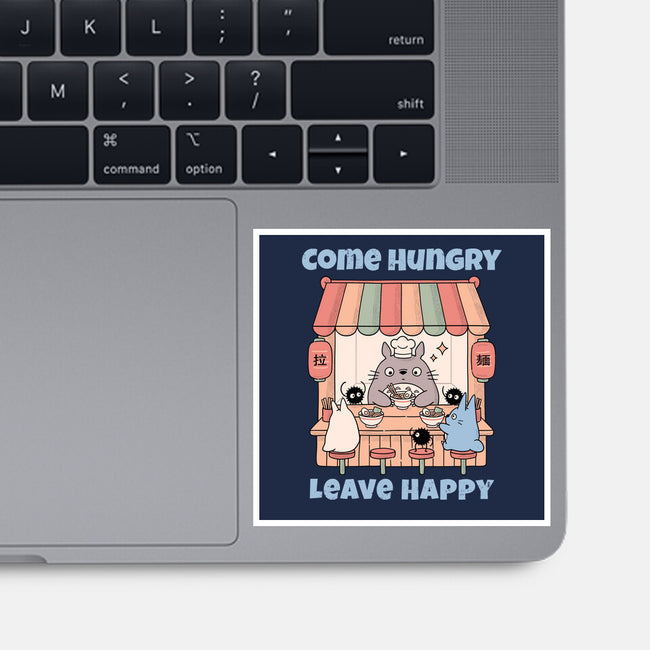 Come Hungry Leave Happy-None-Glossy-Sticker-GODZILLARGE