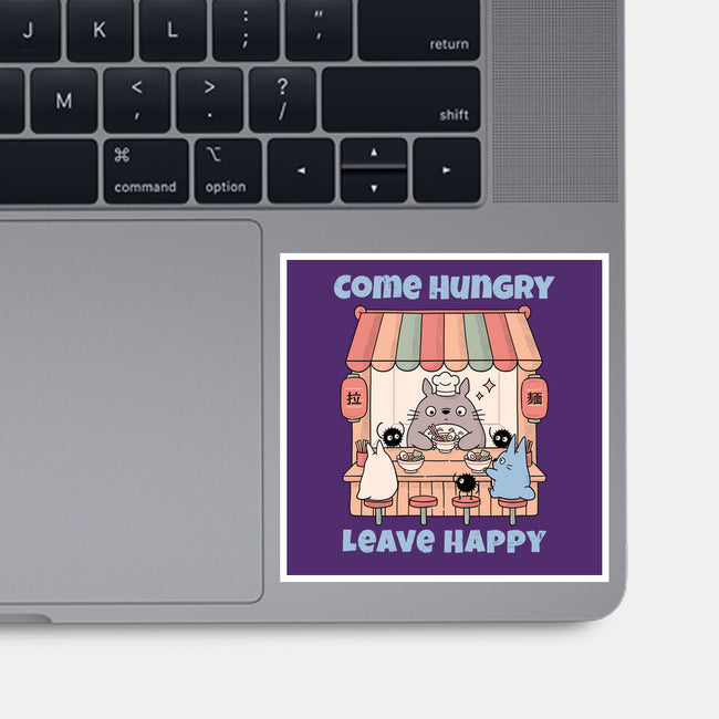 Come Hungry Leave Happy-None-Glossy-Sticker-GODZILLARGE