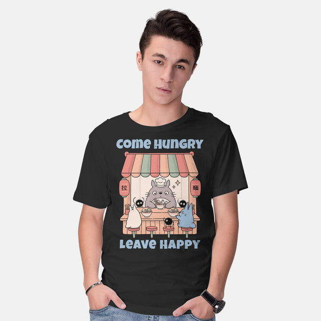 Come Hungry Leave Happy-Mens-Basic-Tee-GODZILLARGE