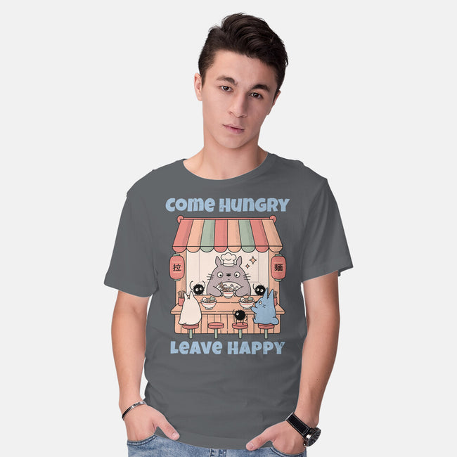Come Hungry Leave Happy-Mens-Basic-Tee-GODZILLARGE