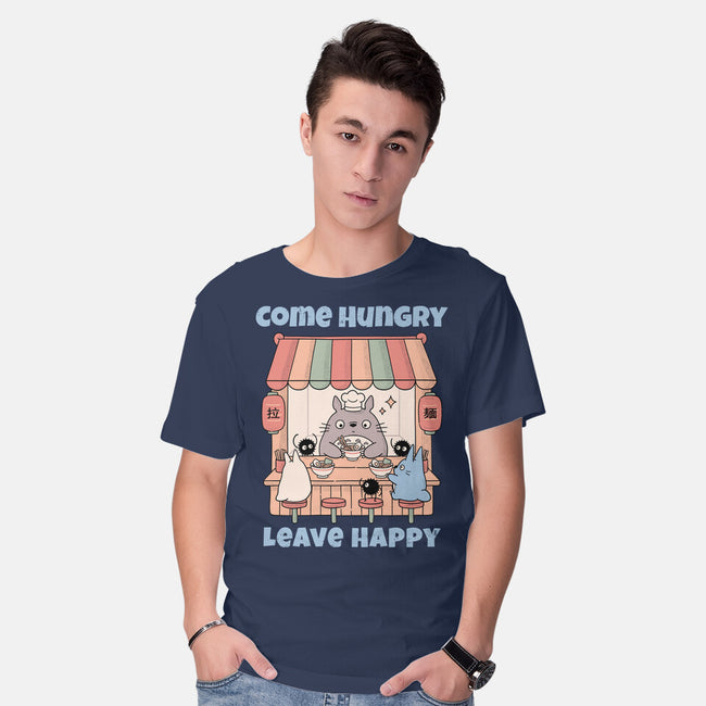 Come Hungry Leave Happy-Mens-Basic-Tee-GODZILLARGE