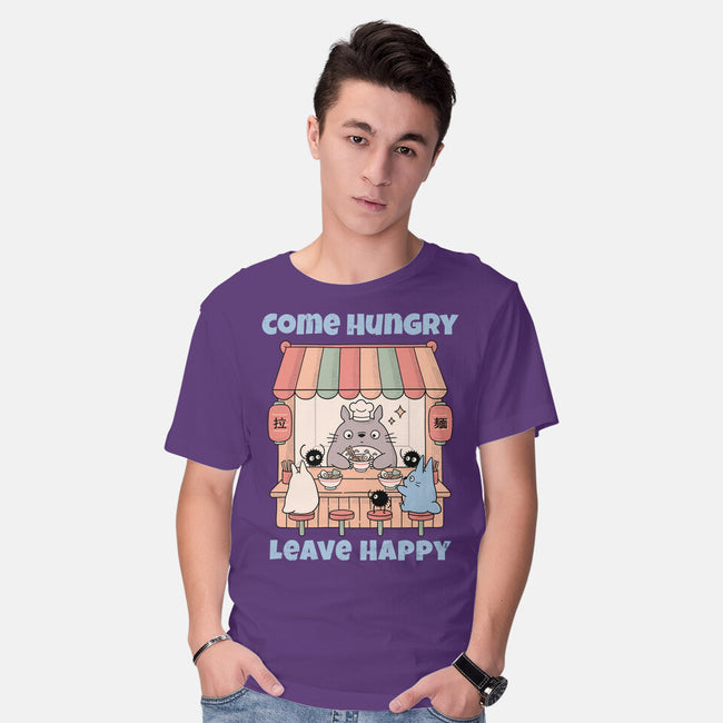 Come Hungry Leave Happy-Mens-Basic-Tee-GODZILLARGE