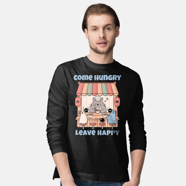 Come Hungry Leave Happy-Mens-Long Sleeved-Tee-GODZILLARGE