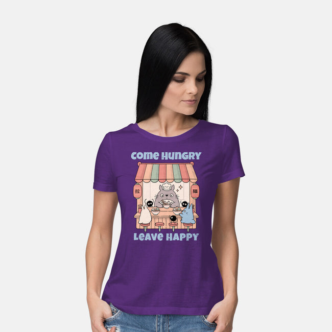 Come Hungry Leave Happy-Womens-Basic-Tee-GODZILLARGE