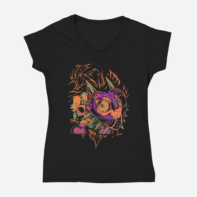 Little Lost Boy-Womens-V-Neck-Tee-1Wing
